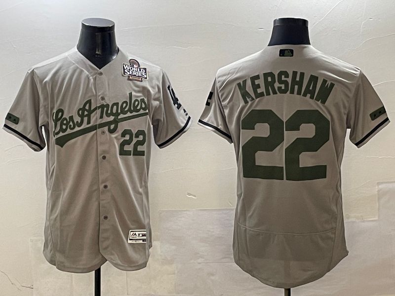 Men Los Angeles Dodgers #22 Kershaw Grey Fashion Elite 2025 Nike MLB Jersey style 3->los angeles dodgers->MLB Jersey